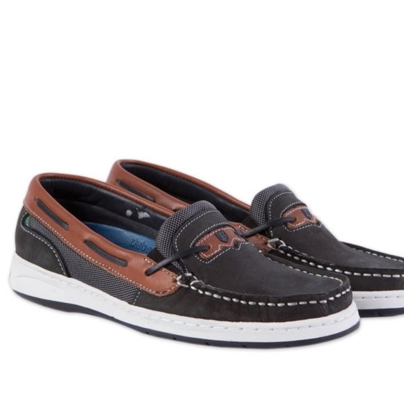 Womans Dubarry of Ireland Brown Sage Boat Shoes Moccasin preppy, academia Sz 7.5 - Picture 1 of 8